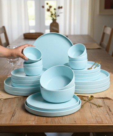 Blue Melamine Dinner Set